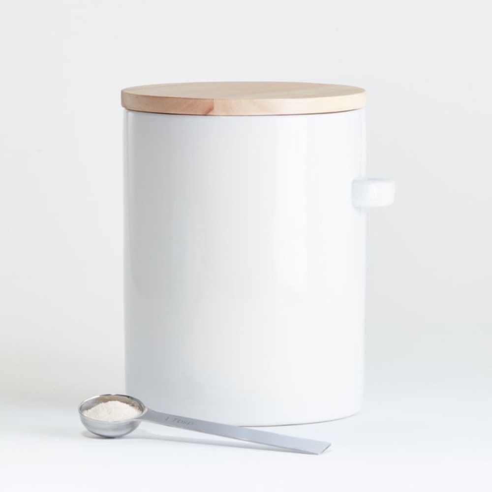 Crate & Barrel Aspen White Canister - Picture 3 of 14